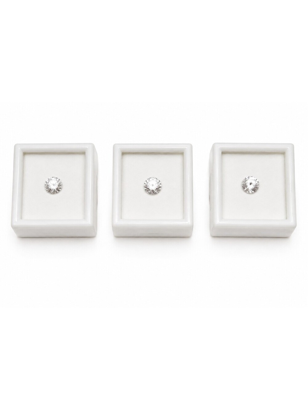 Set of 3 White YAG 2.50 Ct Round 8mm Loose Gemstones